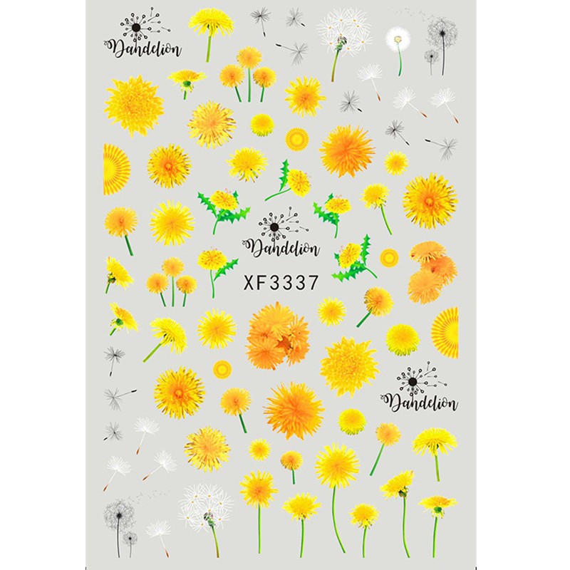 Elegant Daisy Autumn Leaves Nails Art Manicure Back Glue Sticker Decorations Design Nail Sticker Beauty Nails