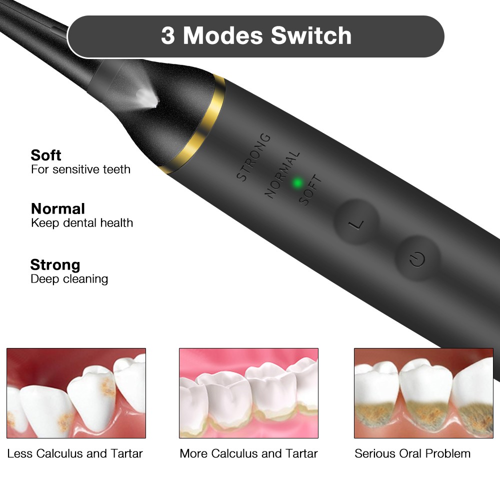 Dental Electric Plaque Removal Device Dental Ultrasound Cleaner Dental Integral Plaque Remover With Replacement Heads