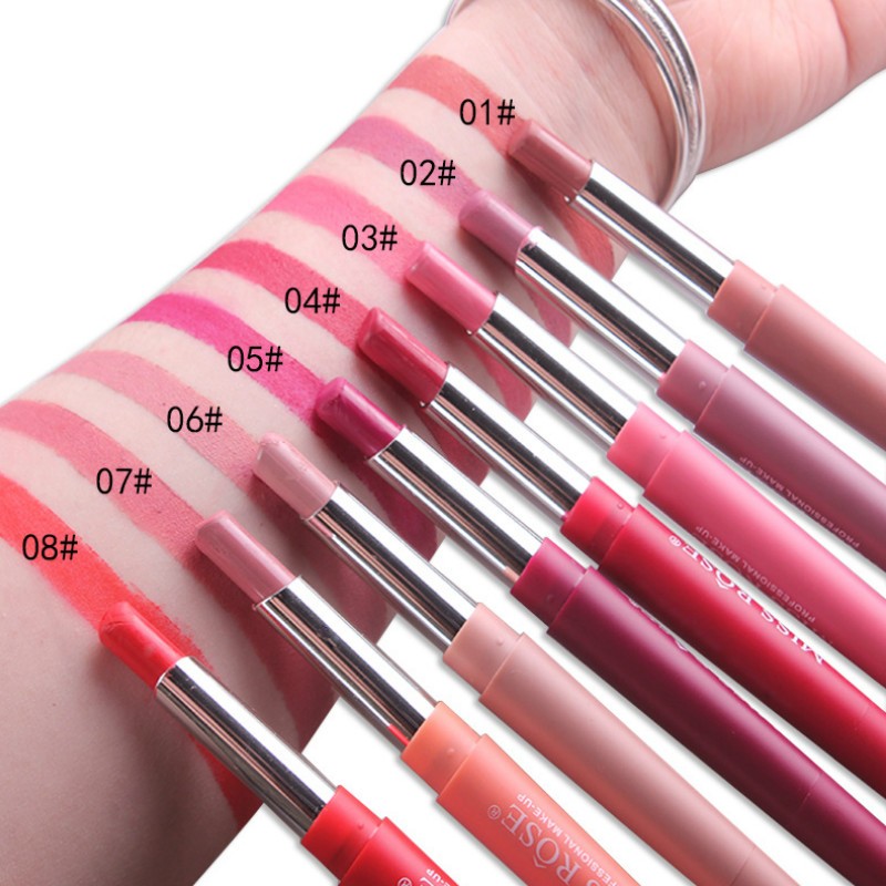 1pc Sexy 20 Color Double End Lip Makeup Lipstick Pen Waterproof Long Lasting Tint Lip Stick Beauty Matte Liner Pen Lipstick