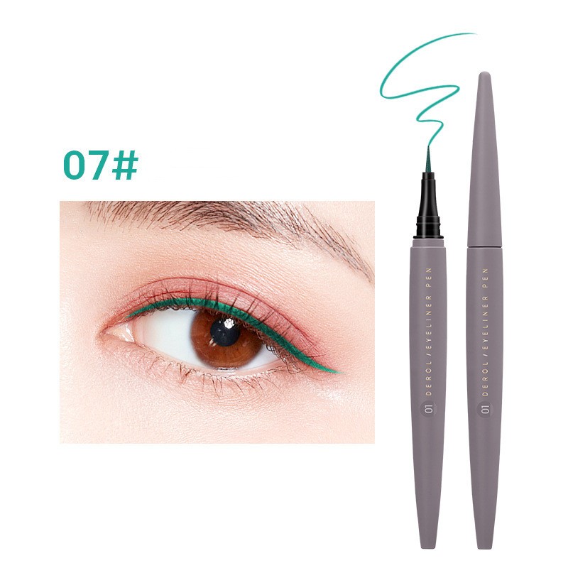 DEROL Easy To Smudge Eyeliner Pen Not Easy To Fade Waterproof Quick Drying Eyeliner Fashion Women Cute Makeup 8 Colors Optional