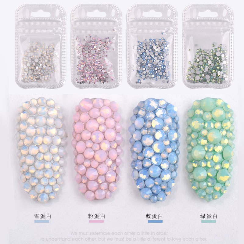 350pcs/bag Nail Art Accessories Flat Diamond Nail Diamond Glass Crystal Diamond Diamond Small Zircon Nail Art Decorations DIY