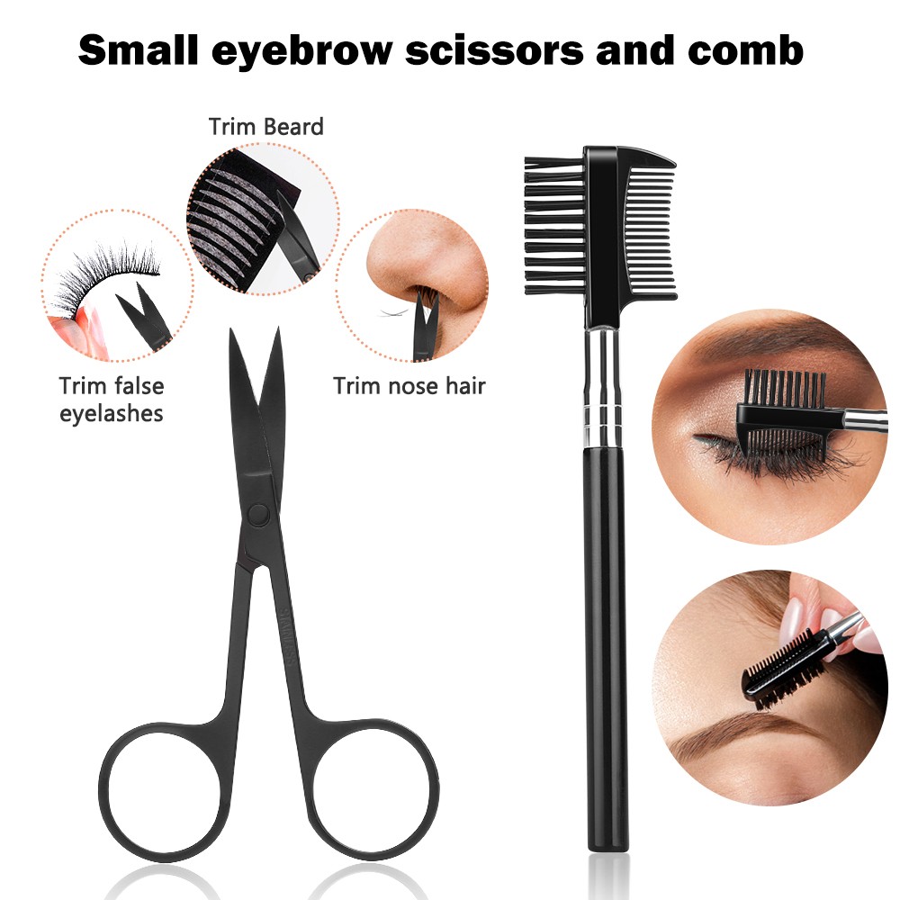 Styton 1/3/5/9pcs Eyebrow Trimmer Eyebrow Razor Kit Eyebrow Scissors Razor Comb for Face Tweezers Eyelash Brush Makeup Tools