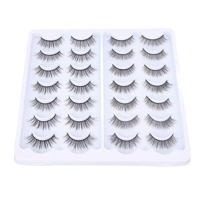 Wispy False Eyelashes Thick Long False Eyelashes 14 Pairs Comfortable For Stage Party Date