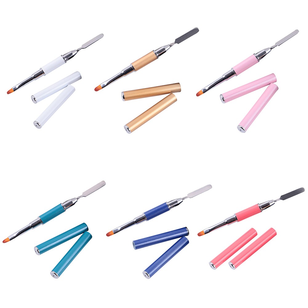 2-In-1 Double End Nail Pen Poly Nail Gel Picker Brush Multi-Use Pen Shaped Gel Color Bar Flower Brush Art Manicure Tool