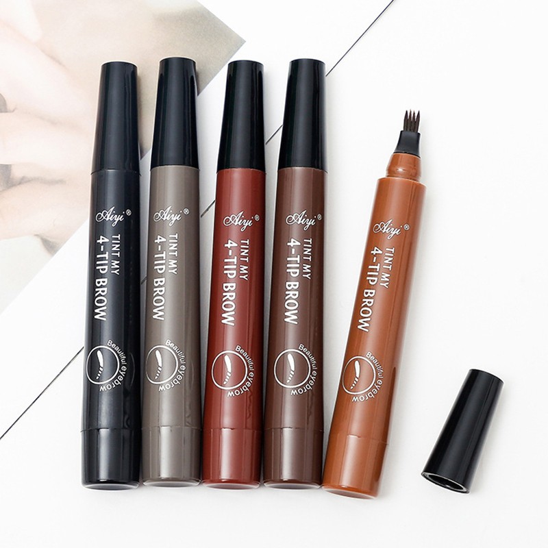 4 Fork Waterproof Eyebrow Pencil Women 3D Long Lasting Natural Liquid Eye Brow Pen Eyebrow Tint Tattoo Pen Tip Makeup Tools