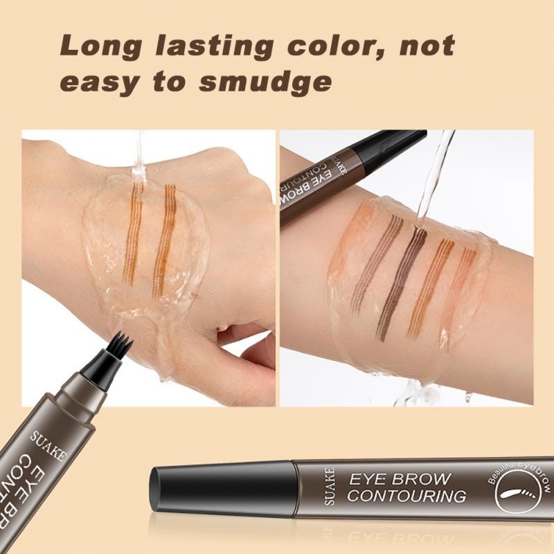 Four Heads Eyebrow Pencil Waterproof Sweat-proof Liquid Eyebrow Pencil Non-fading 4-fork Eyebrow Pencil Makeup TSLM1