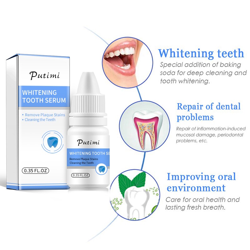 Fresh Shining Teeth Cleaning Serum Toothpaste Teeth Whitening Oral Hygiene Removes Plaque Stains Bad Breath Dental Tool TSLM1