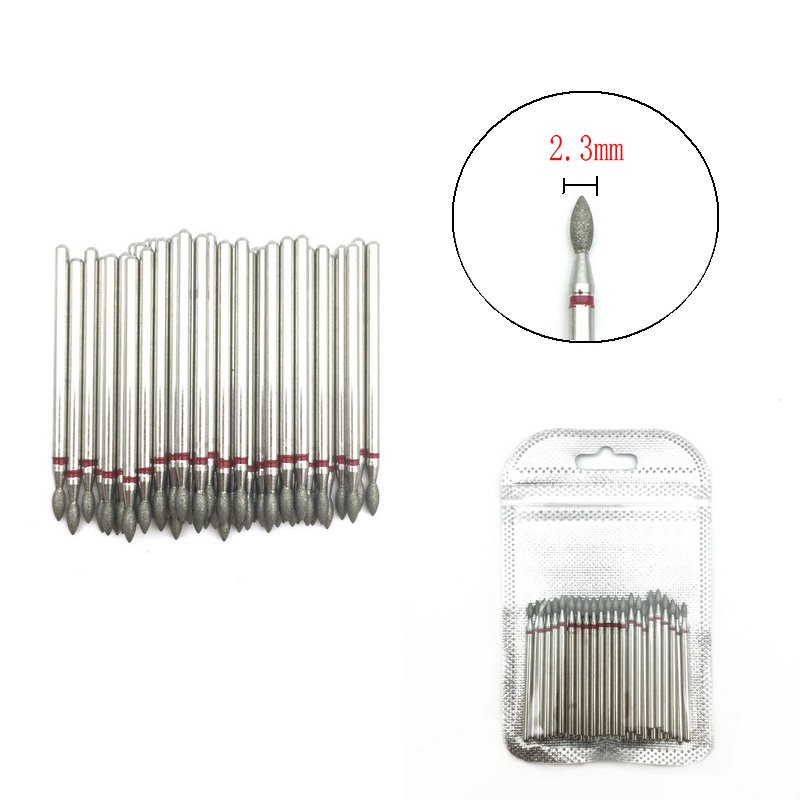 50pcs/set Nail Drill Bit Set Cutter Dental Diamond Grinding Polish Burs Dental Lab Polisher 2.35mm Shank Nail Tools