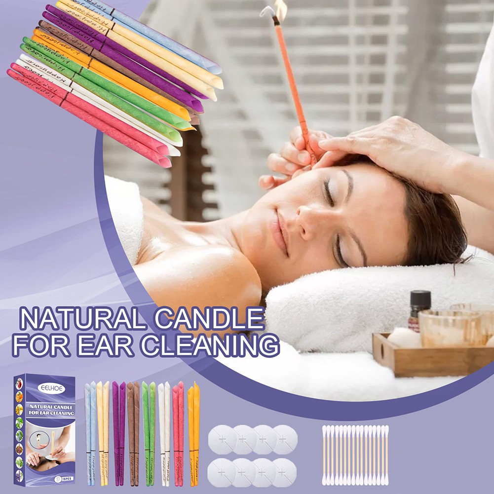 Natural Beeswax Ear Candles Wax Removal Ear Cleaner With Cotton Swab Relaxing Thermal Ear Indiana Candling Fragrance Tool