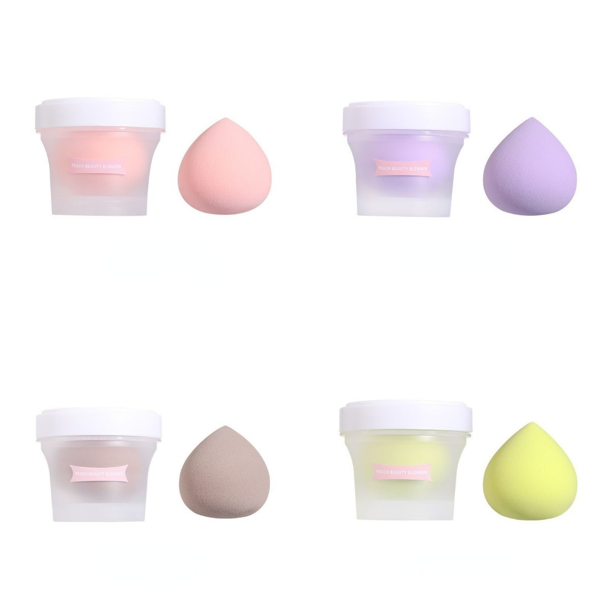 1pc Peach High Quality Portable Makeup Sponge With Box Powder Puff Foundation Bevel Cutting Tools Free Shipping Makeup Sponges