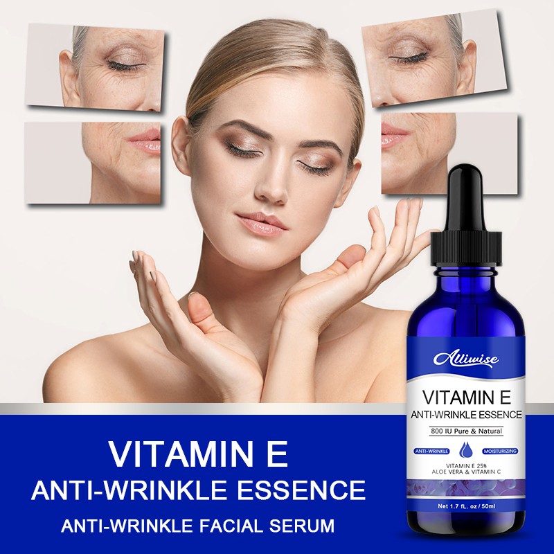 Alliwise Vitamin E anti-wrinkle essence Shrink pores Brighten skin tone Improve complexion Dry lines and fine lines Moisturizing tight