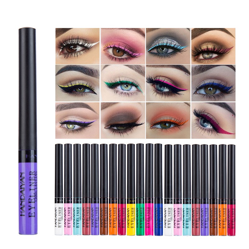 12 Colors Liquid Eyeliner Pen Set Waterproof Long Lasting Matte Colorful Eye Liner Cosmetic Quick Dry White Green Liner Makeup Kit