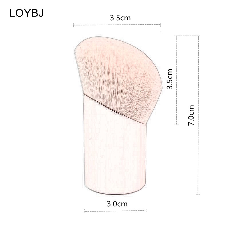 LOIBIG 1PC Oblique Cosmetic Powder Brush Round Head Powder Foundation Blush Contour Brushes Professional Cosmetic Blending Tools