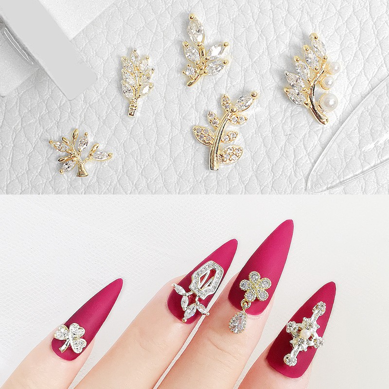 Japanese nail art zircon jewelry high-end luxury zircon real gold and color net red nail decoration G1047-G1070