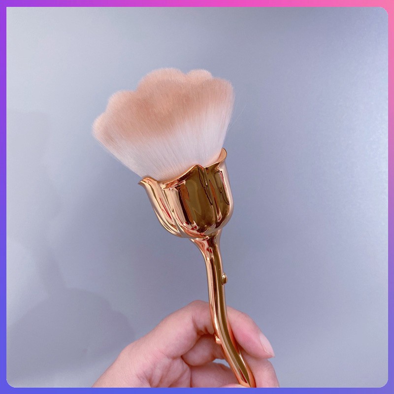 Makeup Brushes Cosmetic Tool Nail Art Brush Soft Clean Dust Rose Flower Shape Foundation Powder Glitter Beauty Manicure Care