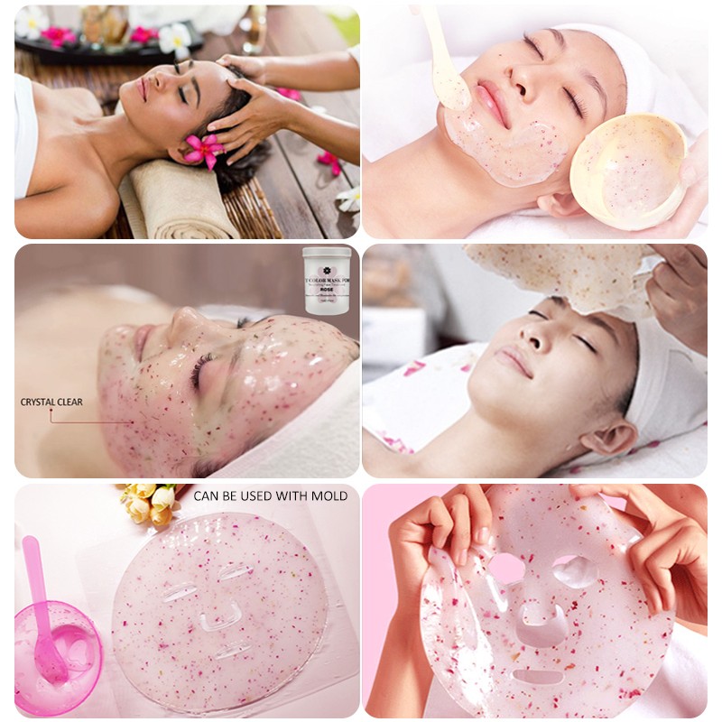 Natural Soft Hydro Jelly Mask Powder Set Peel Off Rubber Facial Mask Jar Spa Whitening Rose Collagen Hyaluronic Acid Skin Care