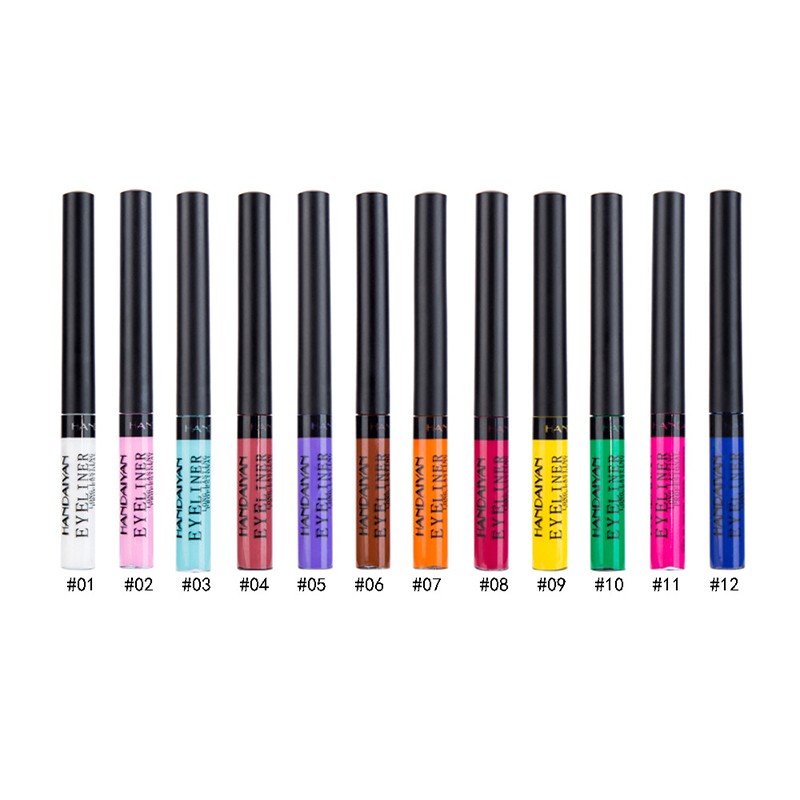 12pcs/1set color matte eyeliner pencil liquid eyeliner 12packs cross border girl women eyes makeup supplies