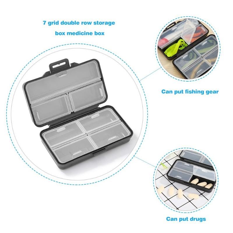 Pill Box with 7 Grids Weekly Storage Box for Medicines Jewelry Pill Dispenser Tablet Organizer