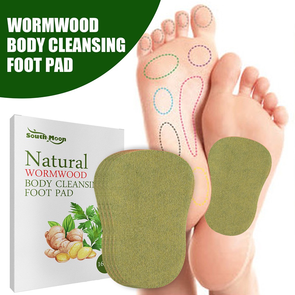 16pcs Detox Wormwood Foot Patch Relieve Pain Plaster Relieve Stress Help Sleep Weight Loss Body Slimming Detox Pad