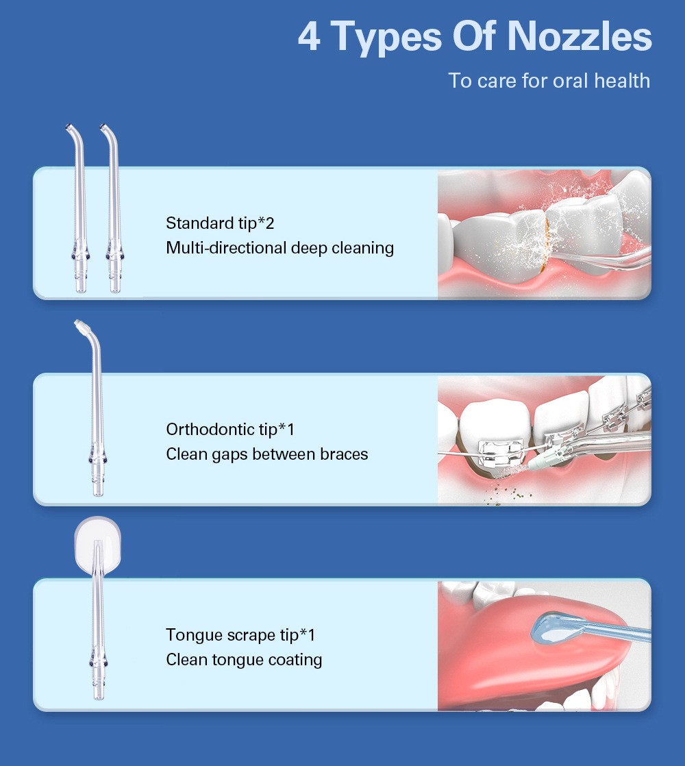 New Oral Irrigator Portable Dental Cleaner Electric Teeth Whitening Device Tartar Removal Retractable Waterproof Dental Oral Hygiene