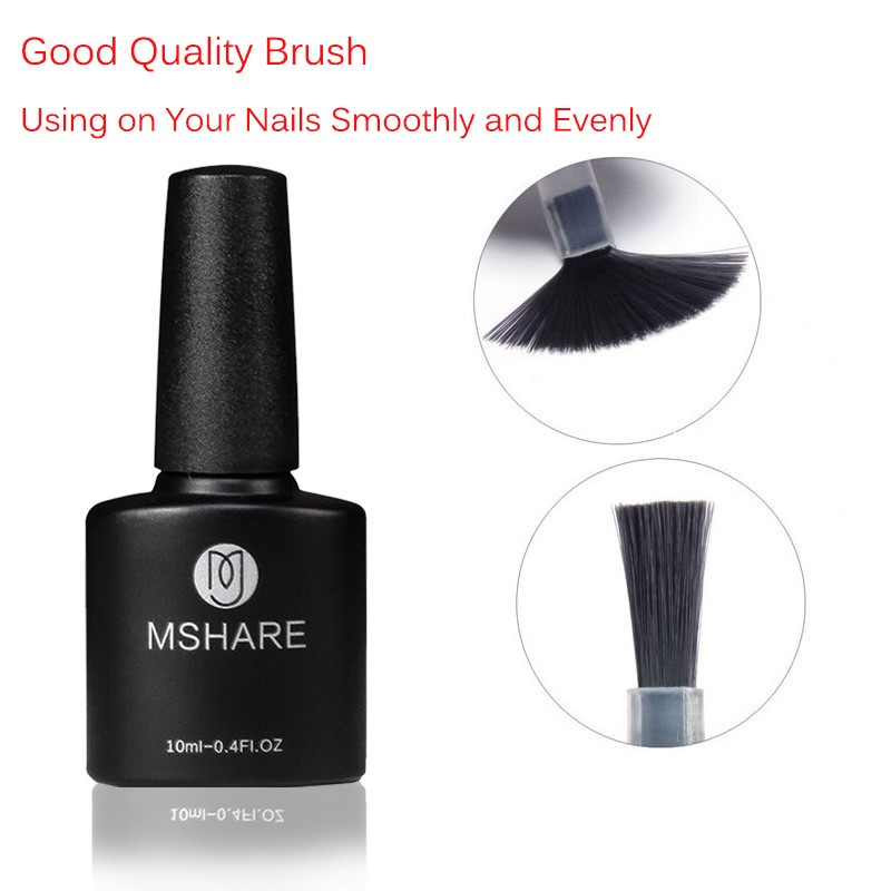 Mshare Easy UV Peel Off Base Coat Gel Long Wear Manicure Nail Polish Nail Art No Wipe Top Coat Lacquer Enamel Semi Permanent