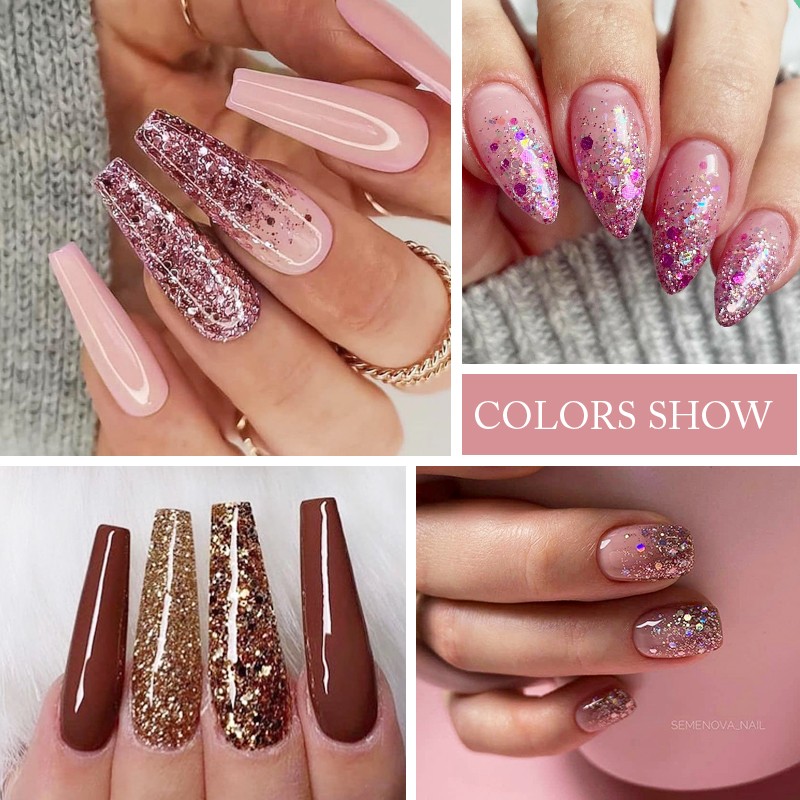 UR SUGAR Glitter Nail Gel Polish Color Glitter Sequins Shiny Gel Base Long Lasting Nail Art Varnish