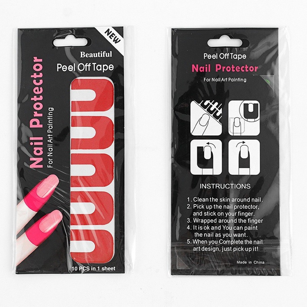 10pcs/1set U-Shape Finger Cover Sticker Sealant Protective Nail Polish Varnish Protector Stickers Durable Manicure Tool Finger Cover