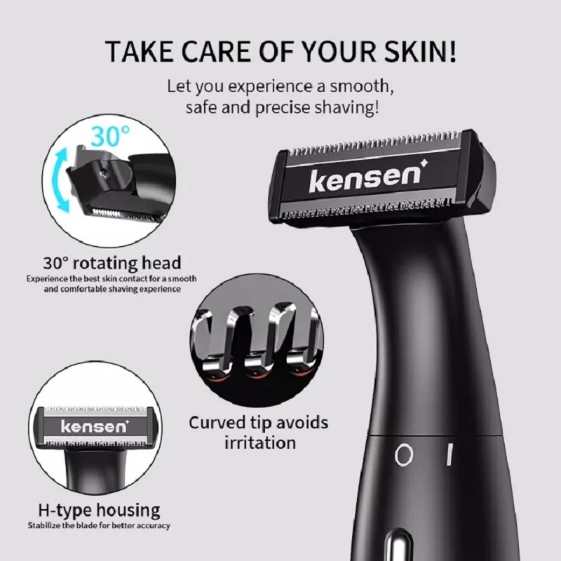 Men Face Body Shaver Kit Electric Shaver Nose Hair Trimmer Beard Shaving Wet Dry USB Charging