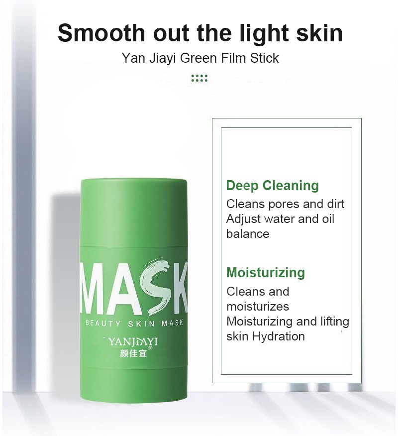 Deep Cleansing Solid Mud Mask Stick Smear Type Green Tea Mud Mask Moisturizing Anti Acne Blackhead Facial Skin Care