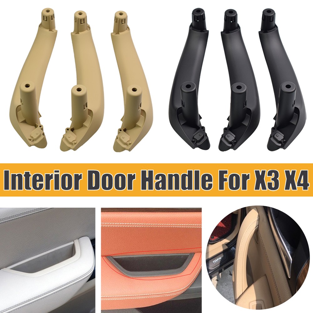 Car Interior Passenger Door Left Right Pull Handle Leather Cover Replacement For BMW X3 X4 F25 F26 2010-2016