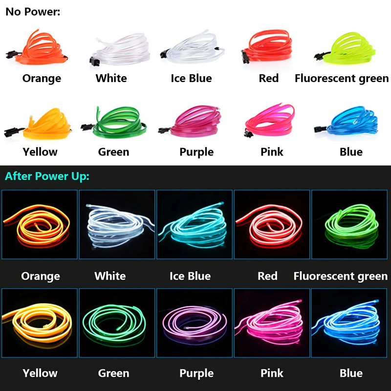 Auto Lamp Car Interior LED Strip Light Decoration Garland Wire Rope Tubular Line Flexible Neon Light Car Accessories