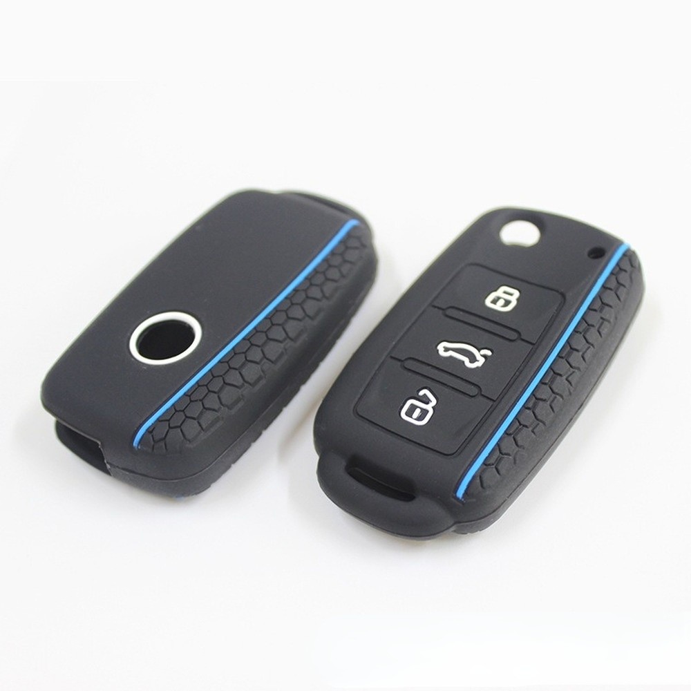 3 Buttons Silicone Car Key Cover Case For VW Golf 4 5 6 7 Bora Jetta Polo MK4 MK6 Bora Passat B5 B6 Superb Tiguan Beetle