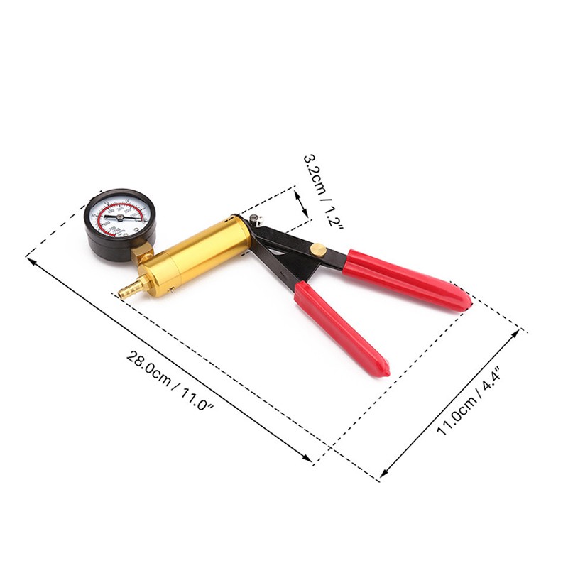 Manual Vacuum Gun Pump Test Kit Brake Fluid Bleeding Tools Aluminum Pump Body Pressure Gauge Multifunctional