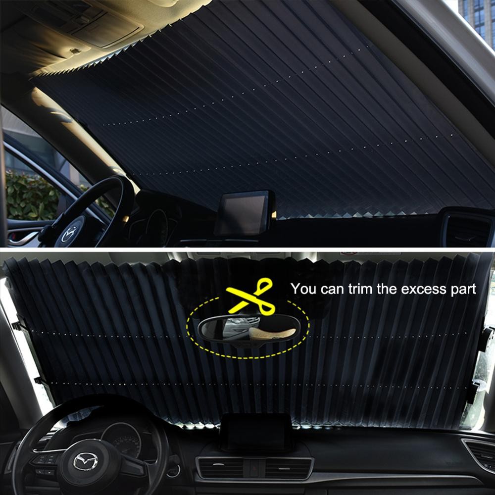 Window Sun Visor Anti UV Car Windshield Sun Blind Automatic Extension Car Cover Curtain Protection 46cm/65cm/70cm