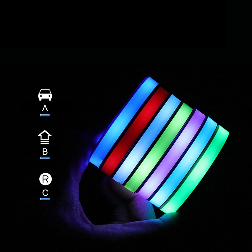 Car Led Water Bottom Mat Cover Decor Luminous Trim Lamp Ornament Coaster Accessories For Tesla Model 3 X Y S 3/5/X/Y