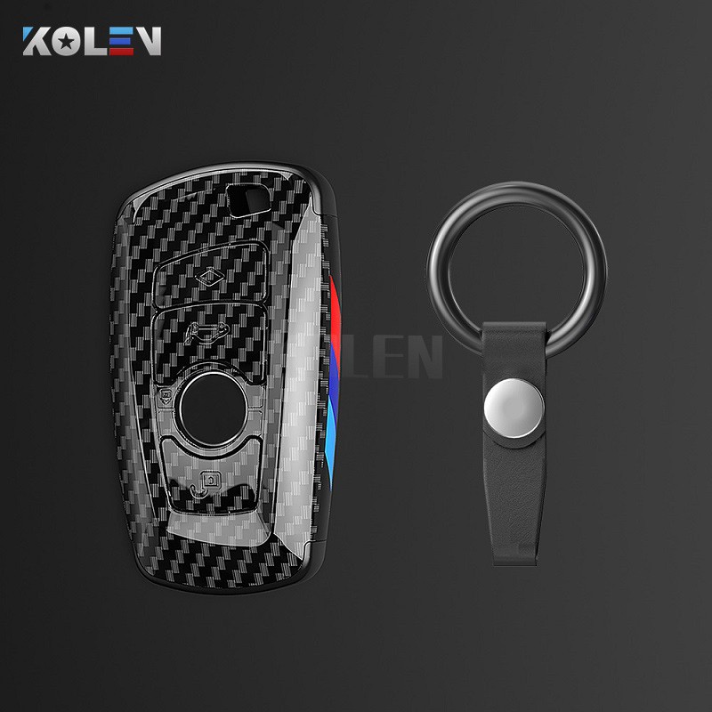 Carbon Fiber Car Remote Key Case Shell Cover Fob For BMW X3 X5 X6 F30 F34 E60 E90 F10 E34 E36 F20 G30 F15 F16 1 2 3 4 5 7 Series