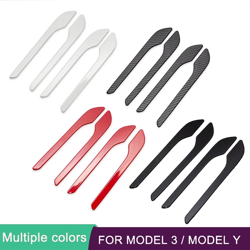 Tesla Model 3 Model Y Car Door Handle Wrap Decoration Stickers 4pcs Set ABS Plastic Modified Handle Cover Protector Kit