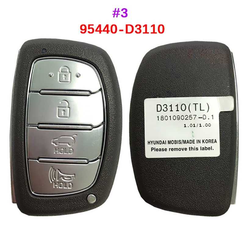 Aftermarket 3/4 Button Hyundai Tucson Smart Key 95440-D7010 95440-D3510 95440-D3000 D7000 D3500 D3010 D3110 2S610 D3100 F8000