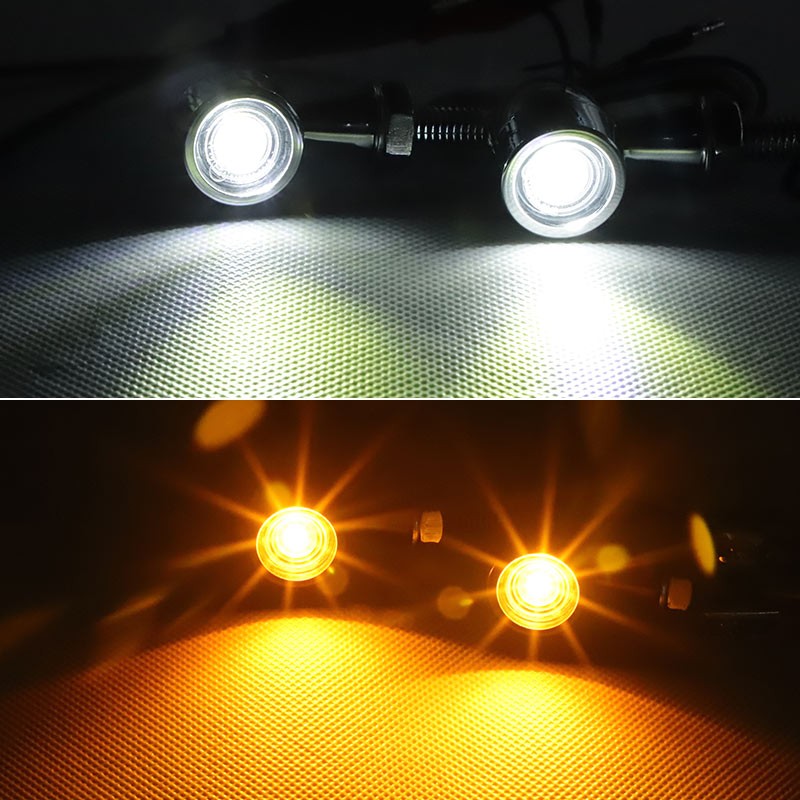 Mini motorcycle LED turn signal light chrome moto blinker light blinker clignut ant moto led for Kawasaki for Suzuki 12V