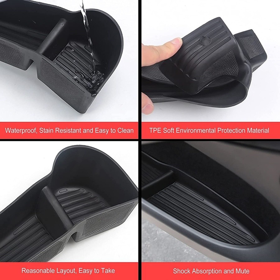 Foldable Car Door Side Storage Box For Tesla Model 3 Model Y Front Rear Door Handle Armrest Tray Organizer Model 3 Model Y 17-22