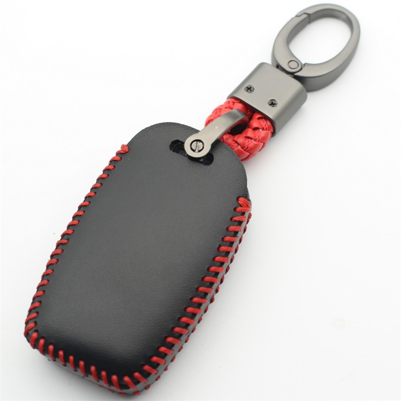 FLYBETTER - Genuine Leather Smart Key Fob Case for Kia, Sedona, Grand, Carnival, Sorento L580, 6 Buttons