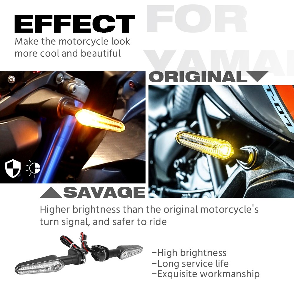 LED Turn Signal Light For Yamaha MT07 Tracer 700 XJ6 FZ6 MT09 900 MT10 Motorcycle Accessories Directional Flasher Lamp Indicator