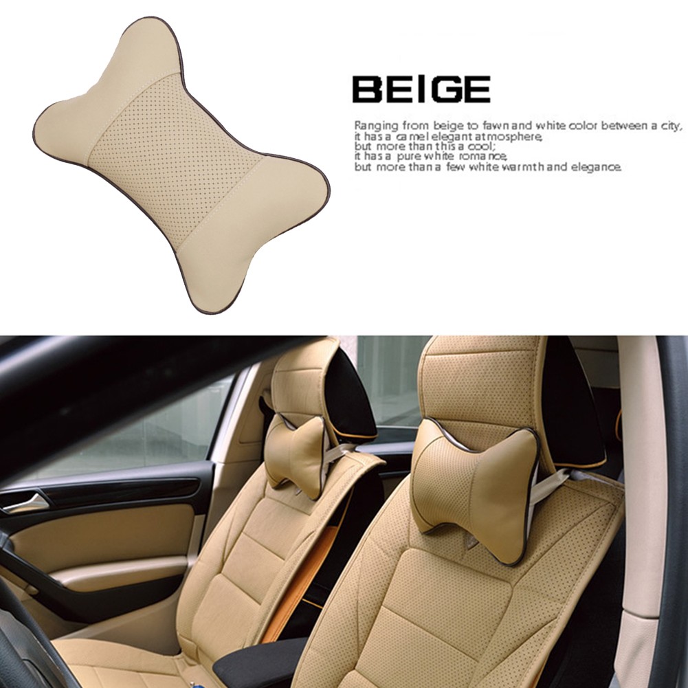 1PC Car Neck Pillows PU Leather Head Support Protector Universal Headrest Backrest Pillow Fit Car Elastic Headrest