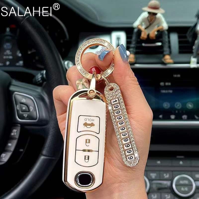 1pc New TPU Car Key Shell Cover For Mazda 3 Alexa CX30 CX-30 CX-5 CX5 CX3 CX-3 CX8 CX-8 CX9 CX-9 Protector Car Accessories