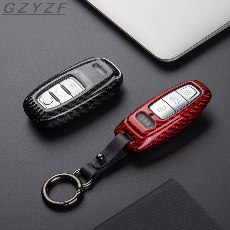 Carbon Fiber Key Case Cover For Audi A1 A3 8P 8V 8L A4 A4L B6 B7 B8 A5 8T A6 C5 C6 C7 A7 4G A8 4E D3 D4 8N 8J Q5 Q7 TT S3 4 6 8