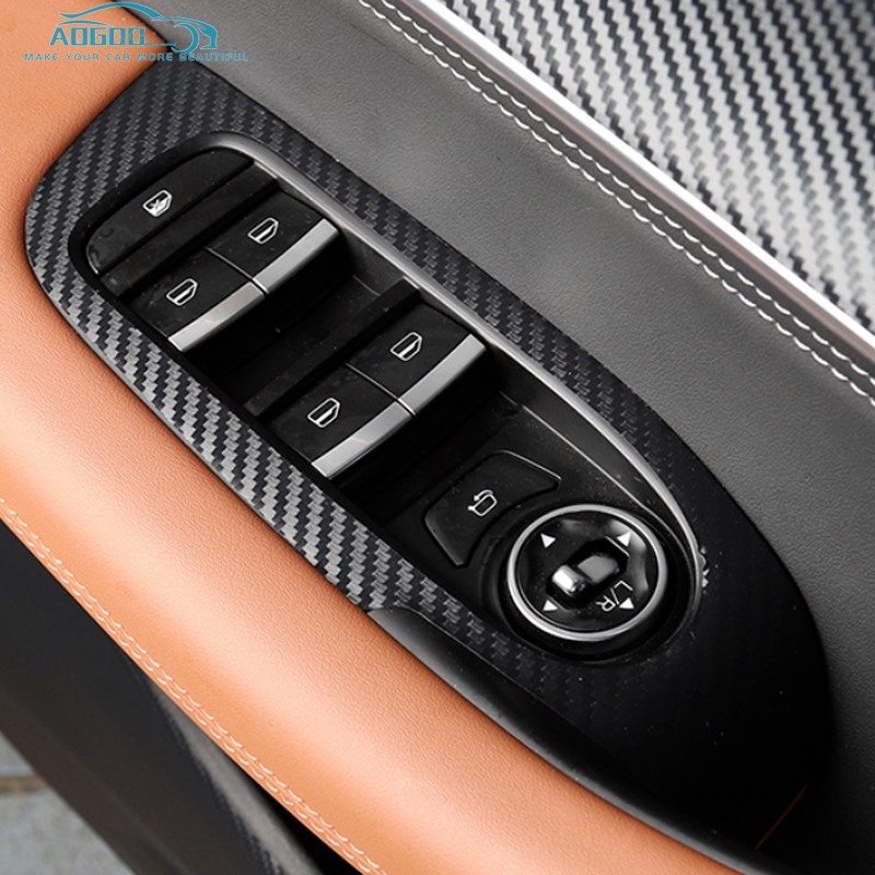 4pcs For Chery Tiggo 7 Pro 2021 Windows Control Panel Sticker Salon Carbon Fiber Tape Garnish Interior Decoration Accessories