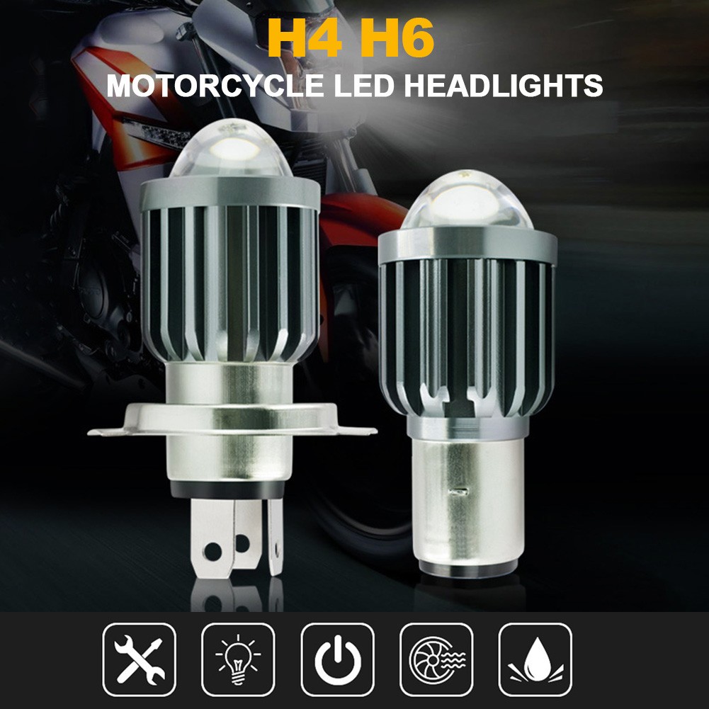 Professional Aluminum Alloy Styling Accessories H4 H6 LED Bulbs Anti-Fog Motorcycle Headlight Easy Installation Scooter Safe Driving