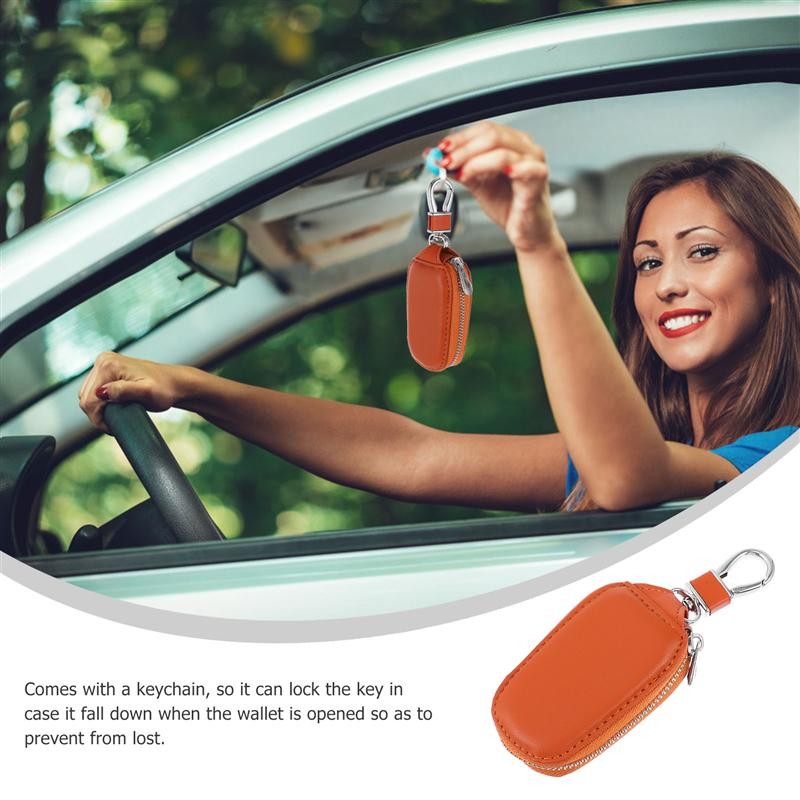 1pc Durable Car Key Bag Fashion Vehicle Key Pouch Portable Car Key Bag Key Cover Key Holder Auto Accessories