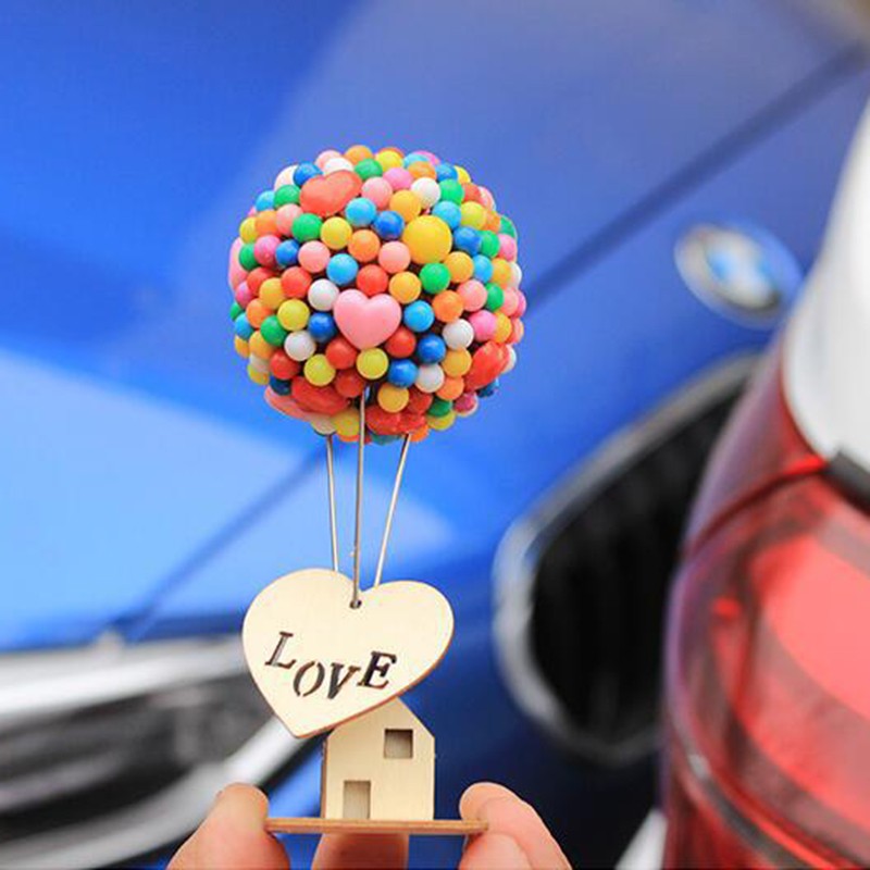 Flying House Balloon Car Decoration Center Console Interior Decor Home Party Desktop Ornaments Birthday Cake Decoration