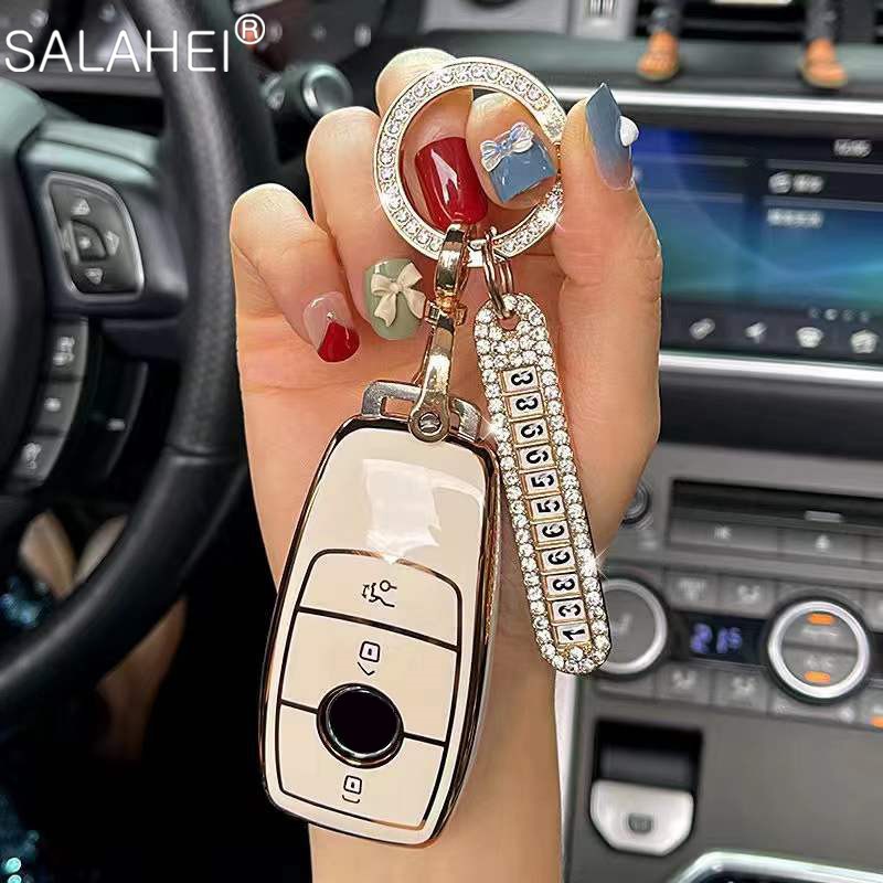 PU Car Key Case Cover For Mercedes Benz E C G M R S Class W204 W212 W176 GLC CLA GLA AMG Accessories